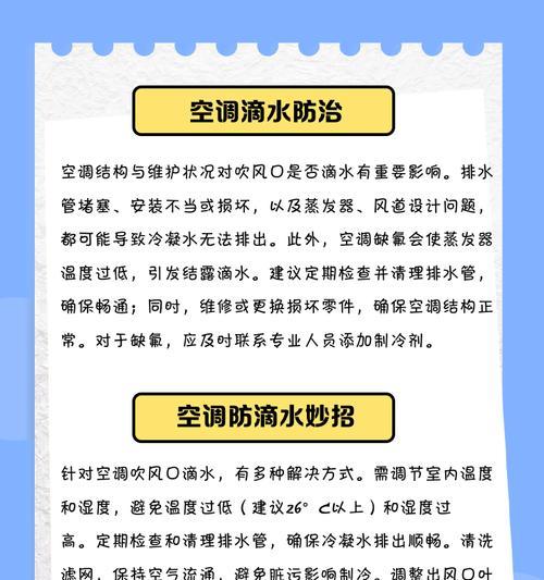 解析双鹿空调室内机滴水原因及处理方法（深入分析双鹿空调滴水问题，探寻解决之道）