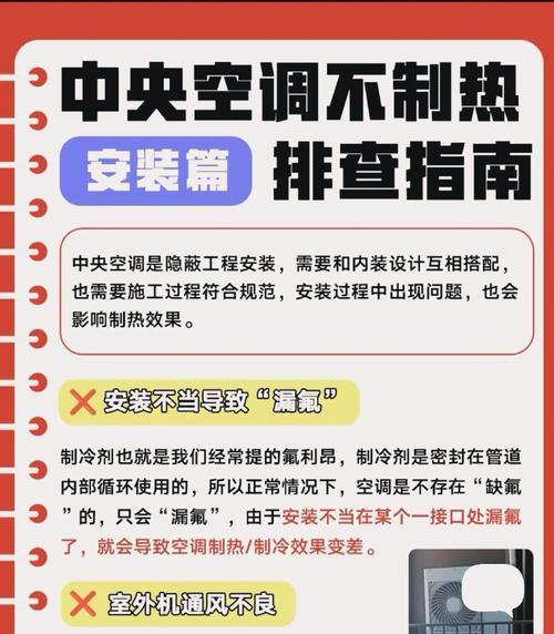 中央空调室内风机不转的原因及常见故障解析（解决中央空调室内风机不转问题的关键方法和技巧）